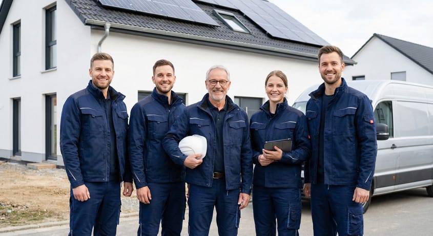 Elektriker Notdienst Team arbeitet in Dresden bei Stromausfall, Kurzschluss und Elektroinstallationen